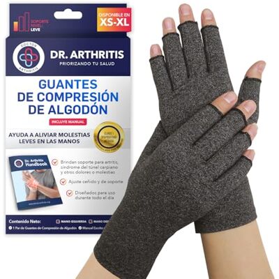Dr. Arthritis Guantes Artritis Desarrollados Por Médicos Muñequeras Túnel Carpiano Sin Dedos De Compresión Raynaud Incluye Manual Médico (Talla S, 1 Par) Dr. Arthritis Guantes Artritis Desarrollados Por Médicos Muñequeras Túnel Carpiano Sin Dedos De Compresión Raynaud Incluye Manual Médico (Talla S, 1 Par)