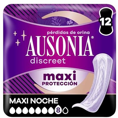 AUSONIA Discreet Compresas Ultra Día Y Noche, Pack de 48, Para Pérdidas De Orina Para Mujer, Extra Segura Y Discreta AUSONIA Discreet Compresas Ultra Día Y Noche, Pack de 48, Para Pérdidas De Orina Para Mujer, Extra Segura Y Discreta