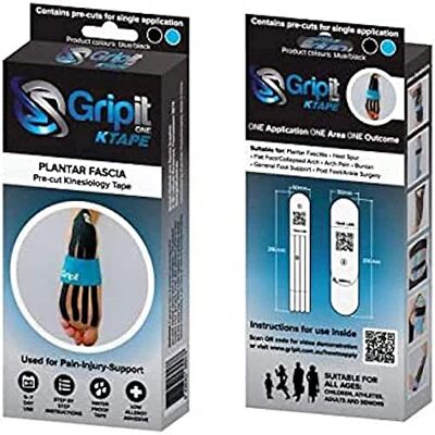 TensCare Gripit Cinta Kinesiológica para la fascitis plantar Alivio del dolor con cinta autoadhesiva Gripit (Marca Australiana formada por fisioterapeutas y profesionales del deporte) (Blanco y negro) TensCare Gripit Cinta Kinesiológica para la fascitis plantar Alivio del dolor con cinta autoadhesiva Gripit (Marca Australiana formada por fisioterapeutas y profesionales del deporte) (Blanco y negro)