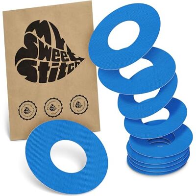 MySweetStitch 10 x Parche FreeStyle Libre 1 & 2, Ringpatch Ø 65 mm, interior Ø 28 mm, protector sensor, parches sensor, impermeable, transpirable, suave para la piel, Azul MySweetStitch 10 x Parche FreeStyle Libre 1 & 2, Ringpatch Ø 65 mm, interior Ø 28 mm, protector sensor, parches sensor, impermeable, transpirable, suave para la piel, Azul