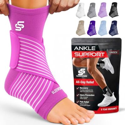 Sleeve Stars Tobillera ortopédica para distorsión – Tobillera deportiva, remedio fascitis plantar y tendón de Aquiles, banda elástica de tobillo con correa para hombre y mujer (1, rosa caliente, S) Sleeve Stars Tobillera ortopédica para distorsión – Tobillera deportiva, remedio fascitis plantar y tendón de Aquiles, banda elástica de tobillo con correa para hombre y mujer (1, rosa caliente, S)