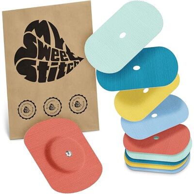 MySweetStitch 10 x Parche FreeStyle Libre 1 & 2 Oval con agujero de ventilación, Overpatch Ø 70 x 55 mm, protector sensor, parches sensor, impermeable, transpirable, suave para la piel, MySweetStitch 10 x Parche FreeStyle Libre 1 & 2 Oval con agujero de ventilación, Overpatch Ø 70 x 55 mm, protector sensor, parches sensor, impermeable, transpirable, suave para la piel,