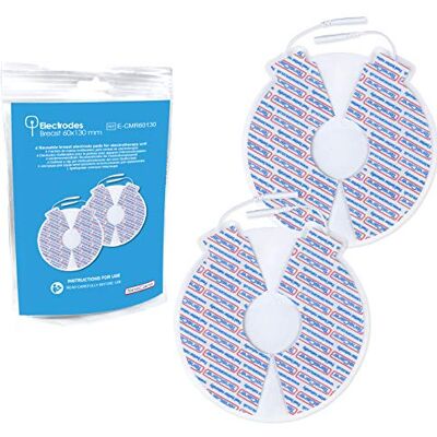 TensCare E-Cmr60130-Es Electrodos de pecho reutilizables para el uso durante la lactancia, color blancos TensCare E-Cmr60130-Es Electrodos de pecho reutilizables para el uso durante la lactancia, color blancos