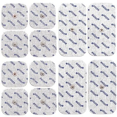 Axion 12 electrodos de recambio Compatibles con Beurer y otros electroestimuladores TENS y EMS Reusables y autoadhesivos con conector botón de 3,5 mm Axion 12 electrodos de recambio Compatibles con Beurer y otros electroestimuladores TENS y EMS Reusables y autoadhesivos con conector botón de 3,5 mm