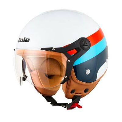 EOLE Casque Jet Bow Auriculares, Unisex Adulto, Blanco y Naranja, L (59-60cm) EOLE Casque Jet Bow Auriculares, Unisex Adulto, Blanco y Naranja, L (59-60cm)