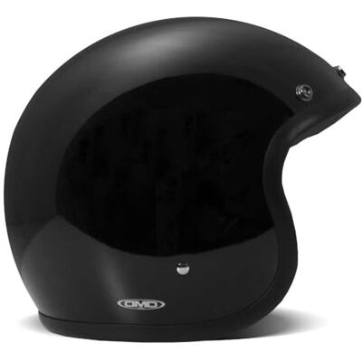 Casco Retro Negro Sólido DMD - Equipo de Moto Casco Retro Negro Sólido DMD - Equipo de Moto