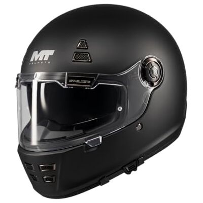 MT HELMETS Jarama SV – Casco Moto Integral Retro con Visor Solar Retráctil Full Vision, Interior Lavable, Ventilación Avanzada y Calota HIRP Homologado ECE 22.06 & DOT MT HELMETS Jarama SV – Casco Moto Integral Retro con Visor Solar Retráctil Full Vision, Interior Lavable, Ventilación Avanzada y Calota HIRP Homologado ECE 22.06 & DOT
