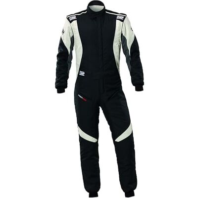 Omp Traje de Carreras First Evo, FIA 8856-2018, Comodidad y Transpirabilidad, Color Negro/Blanco, Talla 46 Omp Traje de Carreras First Evo, FIA 8856-2018, Comodidad y Transpirabilidad, Color Negro/Blanco, Talla 46