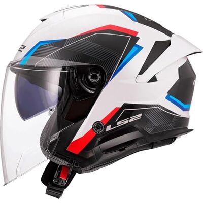 LS2 , Casco Moto Jet VERSO II AIR White Blue Red, XS LS2 , Casco Moto Jet VERSO II AIR White Blue Red, XS