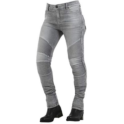 Overlap Stradale Vaqueros para mujer, aprobados por carretera, gris, talla 30 Overlap Stradale Vaqueros para mujer, aprobados por carretera, gris, talla 30