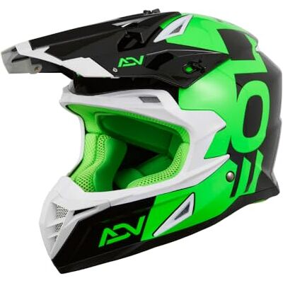EOLE Casque Cross Advance Auriculares, Unisex Adulto, Verde y Negro, M (57-58cm) EOLE Casque Cross Advance Auriculares, Unisex Adulto, Verde y Negro, M (57-58cm)