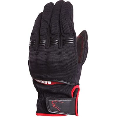 Bering Guantes de motorista (talla T13), color negro y rojo Bering Guantes de motorista (talla T13), color negro y rojo