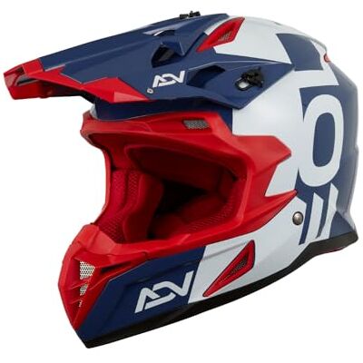 EOLE Casco Cross Advance Azul y Rojo Homologado ECE R 22.06 XL (61-62 cm) Carcasa ABS EOLE Casco Cross Advance Azul y Rojo Homologado ECE R 22.06 XL (61-62 cm) Carcasa ABS