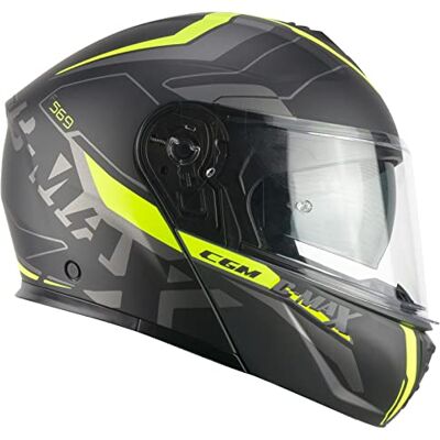 CGM Casco Modular, 569G C-MAX City, Negro Amarillo neón Mate, XXL (63-64 cm) CGM Casco Modular, 569G C-MAX City, Negro Amarillo neón Mate, XXL (63-64 cm)