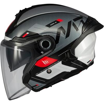 MT HELMETS Cosmo SV – Casco Moto Jet Sport con Visor Solar Retráctil, Pantalla de Extracción Rápida Patentada, Interior Lavable y Preparado para Intercomunicador UCS Homologado ECE 22.06 & DOT MT HELMETS Cosmo SV – Casco Moto Jet Sport con Visor Solar Retráctil, Pantalla de Extracción Rápida Patentada, Interior Lavable y Preparado para Intercomunicador UCS Homologado ECE 22.06 & DOT