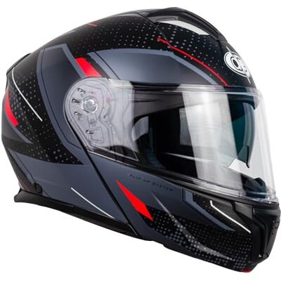 one by Camamoto Casco Urbano para Scooter y Moto, Negro Rojo, Doble Visera, Interior Extraíble, Homologado ECE R22-06, Talla M (57-58 cm) one by Camamoto Casco Urbano para Scooter y Moto, Negro Rojo, Doble Visera, Interior Extraíble, Homologado ECE R22-06, Talla M (57-58 cm)