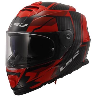 LS2 , Casco Moto Integral STORM II TRACKER Gloss Black Red, XS LS2 , Casco Moto Integral STORM II TRACKER Gloss Black Red, XS