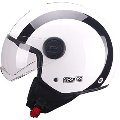 Sparco Riders , Moto Demi-Jet, Casco Scooter homologado ECE 22.06, Peso y tamaño reducidos para Ciudad y sillín Unisex Adulto Sparco Riders , Moto Demi-Jet, Casco Scooter homologado ECE 22.06, Peso y tamaño reducidos para Ciudad y sillín Unisex Adulto