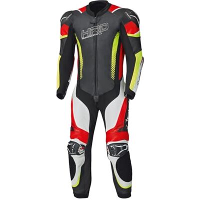 Held Brands Hatch Mono de piel para motocicleta con protectores D3o T5 nivel 2, ropa de protección CE clase AAA, color negro, blanco y rojo, talla 28 Held Brands Hatch Mono de piel para motocicleta con protectores D3o T5 nivel 2, ropa de protección CE clase AAA, color negro, blanco y rojo, talla 28