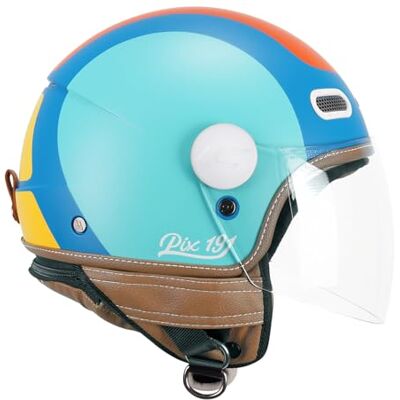 CGM 191G PIX SPRINT Celeste Arancione - Casco de motocicleta CGM 191G PIX SPRINT Celeste Arancione - Casco de motocicleta