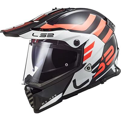 LS2 , Casco cross moto Pioneer Adventurer Black White, XXL LS2 , Casco cross moto Pioneer Adventurer Black White, XXL
