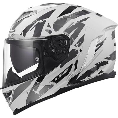 LS2 , Casco Moto Integral STORM III KAOS White Grey, XXS LS2 , Casco Moto Integral STORM III KAOS White Grey, XXS