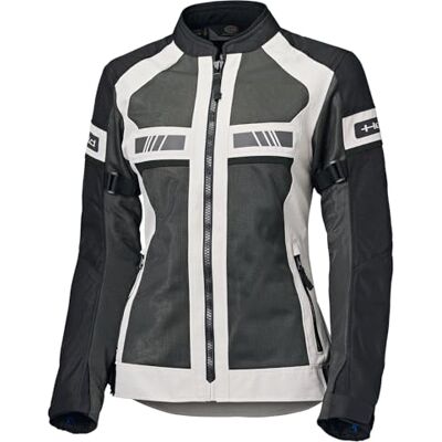Held Tropic 4 Chaqueta de verano para moto para mujer, deportiva y ventilada, chaqueta de verano para moto, ligera con protectores D3o Ghost Nivel 1, clase de protección CE, color gris y negro Held Tropic 4 Chaqueta de verano para moto para mujer, deportiva y ventilada, chaqueta de verano para moto, ligera con protectores D3o Ghost Nivel 1, clase de protección CE, color gris y negro