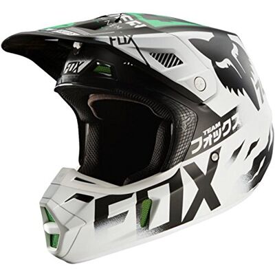 Fox Racing Fox V-2 Union Pro Circuit Se Helmet White/Black/Green Fox Racing Fox V-2 Union Pro Circuit Se Helmet White/Black/Green