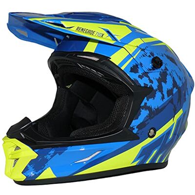 protectWEAR casco cruzado casco de enduro modelo azul amarillo protectWEAR casco cruzado casco de enduro modelo azul amarillo