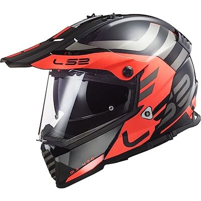 LS2 , Casco cross moto Pioneer Adventurer mat black orange, XXS LS2 , Casco cross moto Pioneer Adventurer mat black orange, XXS