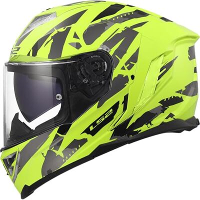 LS2 , Casco Moto Integral STORM III KAOS H-V Yellow, XXS LS2 , Casco Moto Integral STORM III KAOS H-V Yellow, XXS