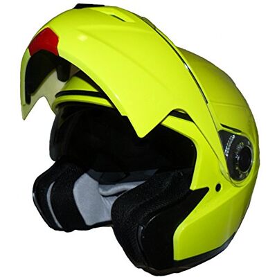 protectWEAR H910 Casco de moto plegable amarillo neón - Casco protectWEAR H910 Casco de moto plegable amarillo neón - Casco