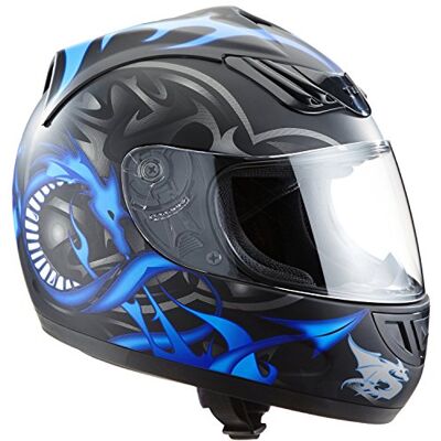 protectWEAR Casco de moto azul H-510-11BL Diseño dragón XL protectWEAR Casco de moto azul H-510-11BL Diseño dragón XL