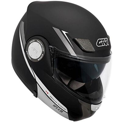 GIVI Hps Hx08 X-Modular Casco Modular, Color Negro Mate Grafico, Talla 61/XL GIVI Hps Hx08 X-Modular Casco Modular, Color Negro Mate Grafico, Talla 61/XL