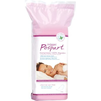 INDASEC Compresas Posparto 100% Algodón Tocológicas 12 Compresas Hipoalergénicas INDASEC Compresas Posparto 100% Algodón Tocológicas 12 Compresas Hipoalergénicas