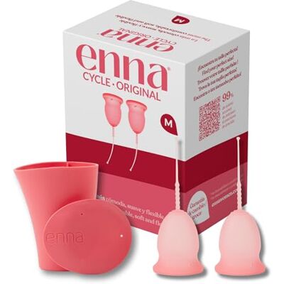 enna cycle original 2 Copas Menstruales Y Caja Esterilizadora, TALLA M Con Esterilizador Box Hasta 12 horas de protección Silicona médica Reutilizable Fabricada en España 23 ml enna cycle original 2 Copas Menstruales Y Caja Esterilizadora, TALLA M Con Esterilizador Box Hasta 12 horas de protección Silicona médica Reutilizable Fabricada en España 23 ml
