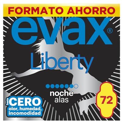 EVAX Liberty Noche Compresas con Alas 72 unidades EVAX Liberty Noche Compresas con Alas 72 unidades