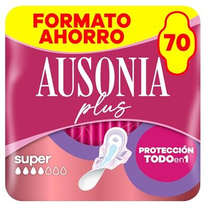 AUSONIA Compresas Ultra Plus Normal Con Alas, 70 unidades, Protección Y Ligero Aroma Todo En Uno AUSONIA Compresas Ultra Plus Normal Con Alas, 70 unidades, Protección Y Ligero Aroma Todo En Uno