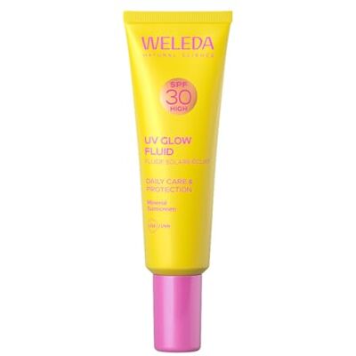 WELEDA Fluido Solar Facial Glow SPF 30, Filtros Minerales Moringa, 30 ml Protección UVA UVB, Pigmentos Iluminadores, Sin Residuo Blanco, Hidratación 24 h, Piel Sensible, Uso Diario WELEDA Fluido Solar Facial Glow SPF 30, Filtros Minerales Moringa, 30 ml Protección UVA UVB, Pigmentos Iluminadores, Sin Residuo Blanco, Hidratación 24 h, Piel Sensible, Uso Diario