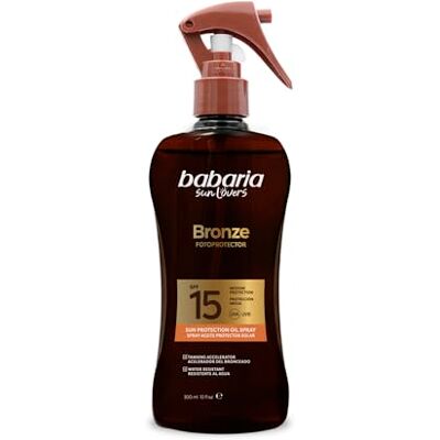 Babaria Bronceador Cuerpo con Protector Solar SPF15 Acelerador Bronceado Apta Para Pieles Sensibles Con Monoi de Tahiti Coral Friendly y Biodegradable Resistente al Agua Vegano 200 ml Babaria Bronceador Cuerpo con Protector Solar SPF15 Acelerador Bronceado Apta Para Pieles Sensibles Con Monoi de Tahiti Coral Friendly y Biodegradable Resistente al Agua Vegano 200 ml