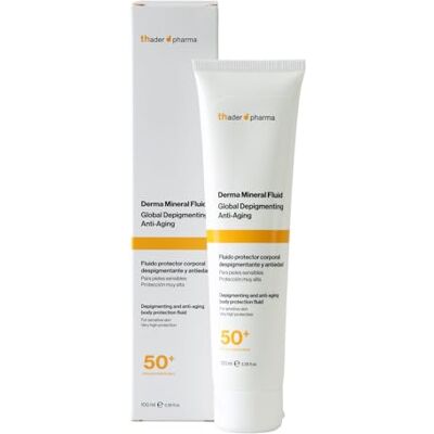Thader Th Pharma Thader Pharma Protector solar mineral corporal Derma Mineral Fluid con protección 50+, 100 ml Thader Th Pharma Thader Pharma Protector solar mineral corporal Derma Mineral Fluid con protección 50+, 100 ml