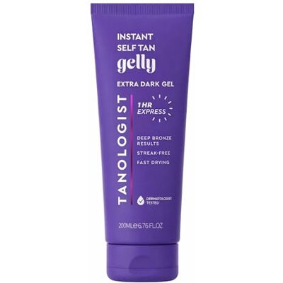 Tanologist Self Tan Gelly- Extra Dark, Express Self Tanning Gel, Tinted Guide Color, Fast Drying Formula, Streak-Free, Hyaluronic Acid, Dermatologist Tested, 6.76 fl. oz/200 ml Tube Tanologist Self Tan Gelly- Extra Dark, Express Self Tanning Gel, Tinted Guide Color, Fast Drying Formula, Streak-Free, Hyaluronic Acid, Dermatologist Tested, 6.76 fl. oz/200 ml Tube