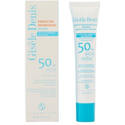 GISELE DENIS GISÈLE DENIS Protector Solar Facial Mineral, 40 ml, Protección FPS50+, Textura Ligera, Cuidado de Piel, Resistente al Agua, para Todas Pieles, Tacto Seco, con Ingredientes Naturales, para Uso Diario GISELE DENIS GISÈLE DENIS Protector Solar Facial Mineral, 40 ml, Protección FPS50+, Textura Ligera, Cuidado de Piel, Resistente al Agua, para Todas Pieles, Tacto Seco, con Ingredientes Naturales, para Uso Diario
