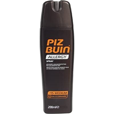 Piz Buin Protección Solar, Spray Allergy SPF 15 Protección media Spray 200 ml Piz Buin Protección Solar, Spray Allergy SPF 15 Protección media Spray 200 ml