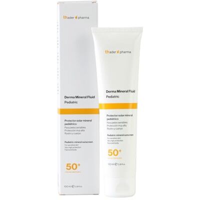 Thader Th Pharma Thader Pharma Protector solar mineral corporal pediátrico Derma Mineral Fluid con protección 50+, 100 ml Thader Th Pharma Thader Pharma Protector solar mineral corporal pediátrico Derma Mineral Fluid con protección 50+, 100 ml