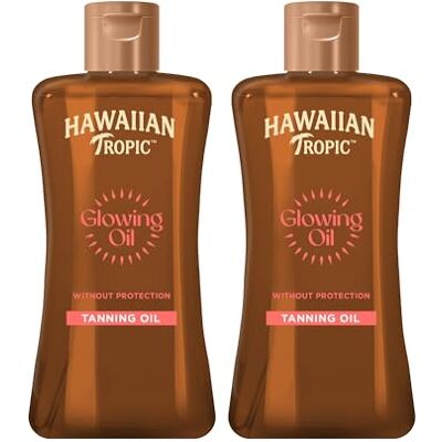 HAWAIIAN Tropic Aceite Solar SPF 0 Glowing Oil Aceite Bronceador Solar Sin Protección, acelerador del bronceado Fragancia Tropical 200 ml (Paquete de 2) HAWAIIAN Tropic Aceite Solar SPF 0 Glowing Oil Aceite Bronceador Solar Sin Protección, acelerador del bronceado Fragancia Tropical 200 ml (Paquete de 2)