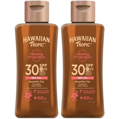 HAWAIIAN Tropic Aceite Glowing Protection SPF 30 Tamaño Viaje 75ml (Paquete de 2) HAWAIIAN Tropic Aceite Glowing Protection SPF 30 Tamaño Viaje 75ml (Paquete de 2)