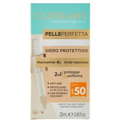 Clinians Serum Protector Piel Perfecta SPF50+, Dermatológicamente Testado, Made in Italy, 25 ml Clinians Serum Protector Piel Perfecta SPF50+, Dermatológicamente Testado, Made in Italy, 25 ml