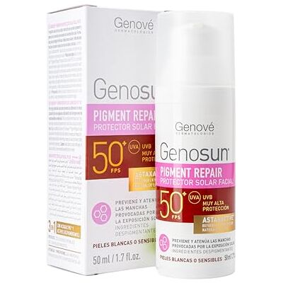 GENOSUN Pigment Repair SPF50+ Protector Solar Facial Previene las Manchas y el Envejecimiento Protege del Sol, Hidrata y Cuida tu Piel 50 ml GENOSUN Pigment Repair SPF50+ Protector Solar Facial Previene las Manchas y el Envejecimiento Protege del Sol, Hidrata y Cuida tu Piel 50 ml