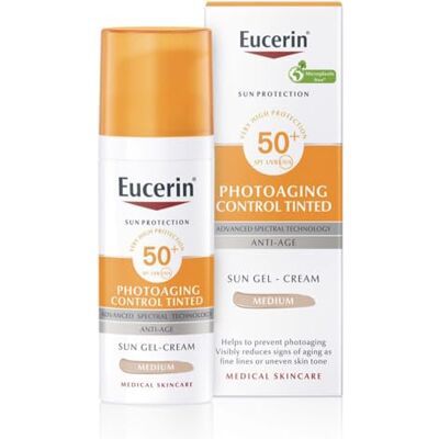 Eucerin Sun Photoaging Control SPF50+ Crema Solare Viso Colorata Naturale 50 ml Eucerin Sun Photoaging Control SPF50+ Crema Solare Viso Colorata Naturale 50 ml